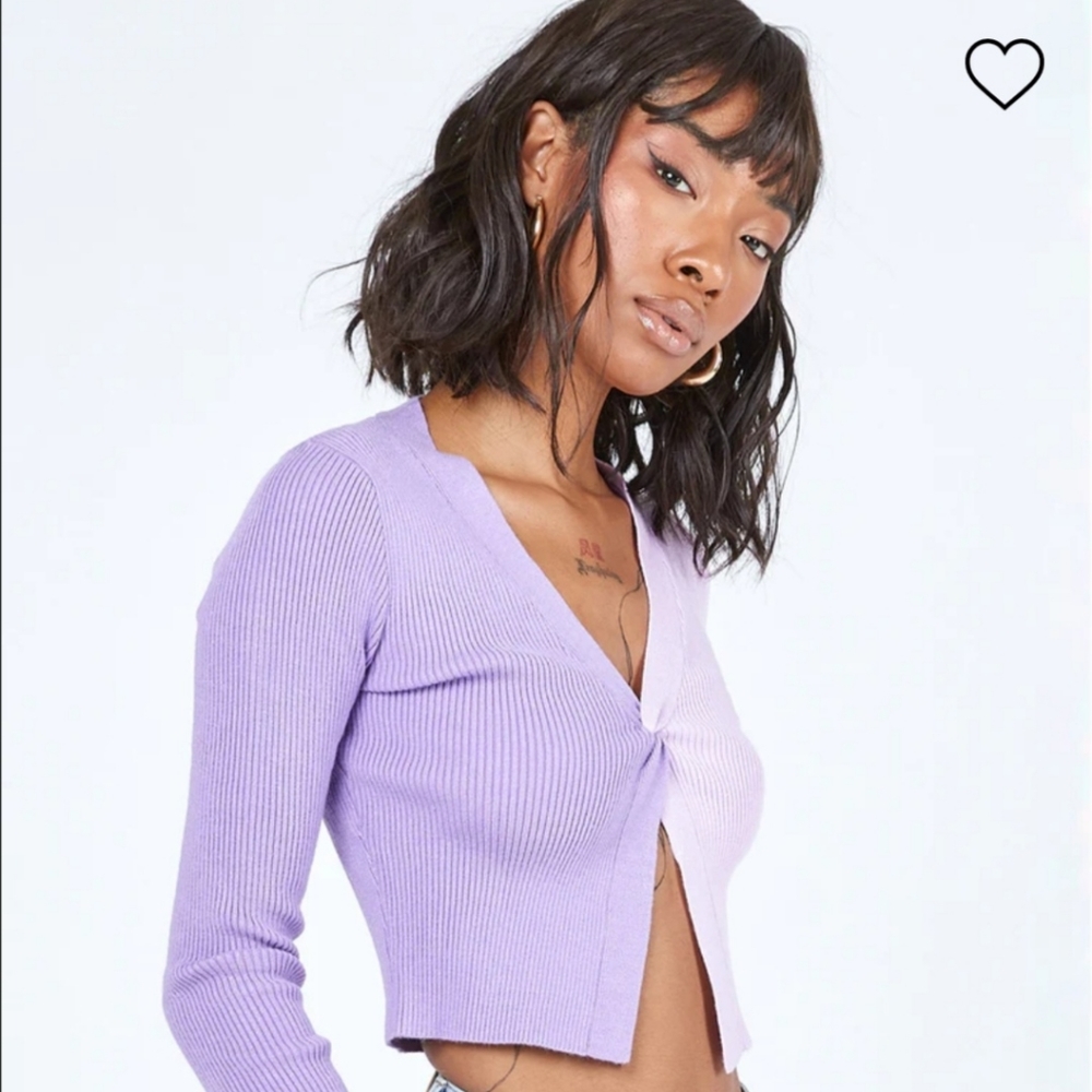 Pastel Lilac & Pink Colour Block Top - Picture 2 of 4